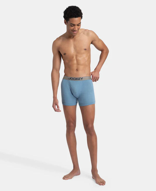 Jockey - 8009 Cotton Rib Solid Boxer Brief (Powder Blue)