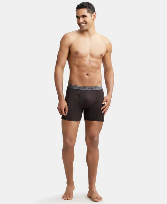 Jockey - 8009 Cotton Rib Solid Boxer Brief (Brown)