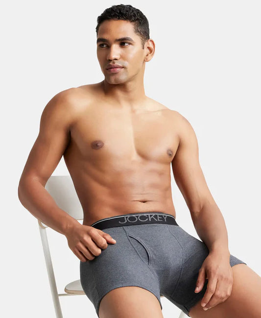 Jockey - 8009 Cotton Rib Solid Boxer Brief (Charcoal Grey)