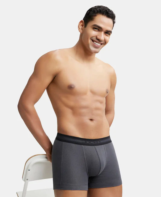 Jockey - 1015 Cotton Rib Solid Trunk (Asphalt)