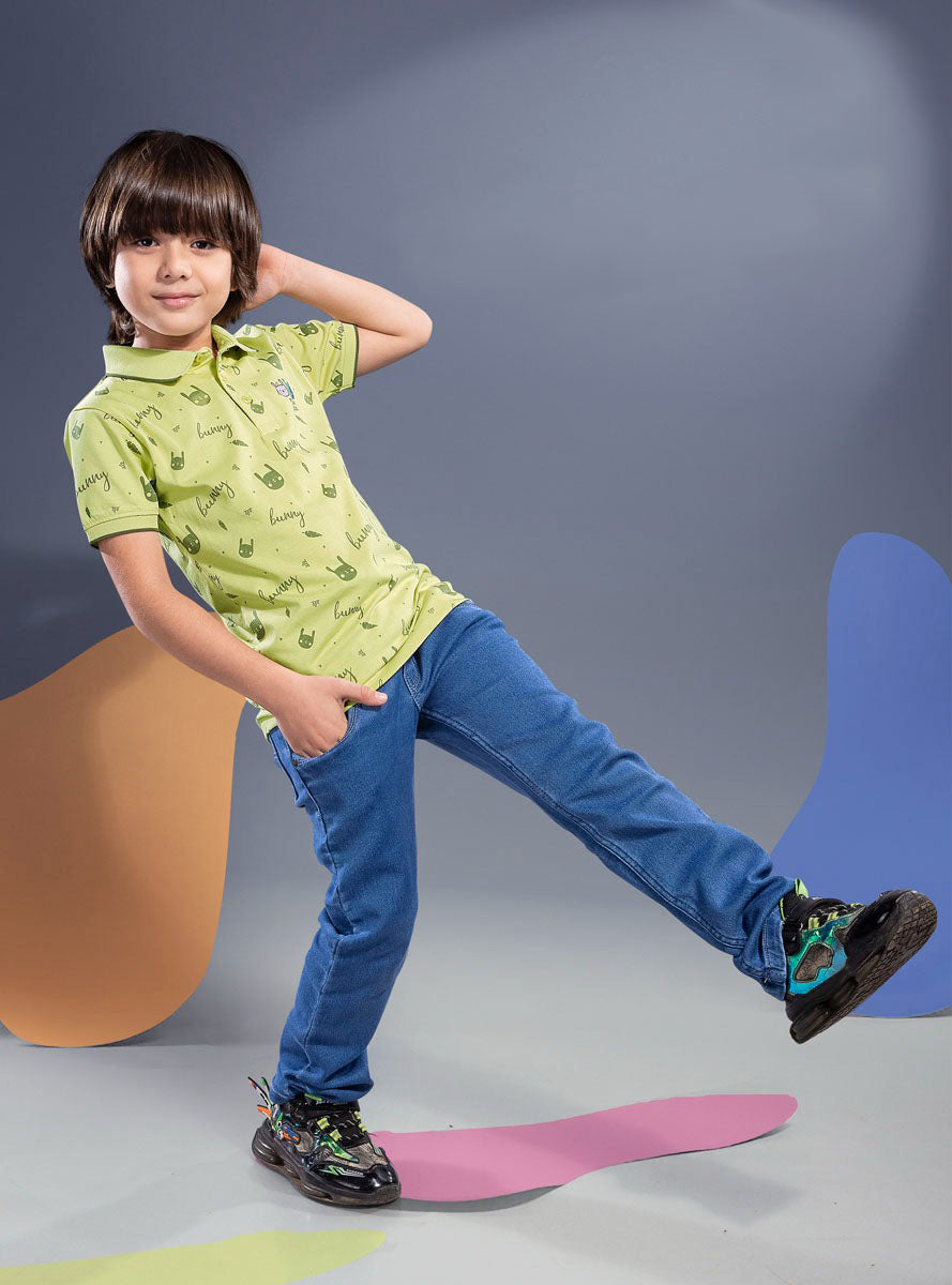 Lemon Green Mercerised Cotton Boy's T-Shirt – Vibrance Meets Comfort