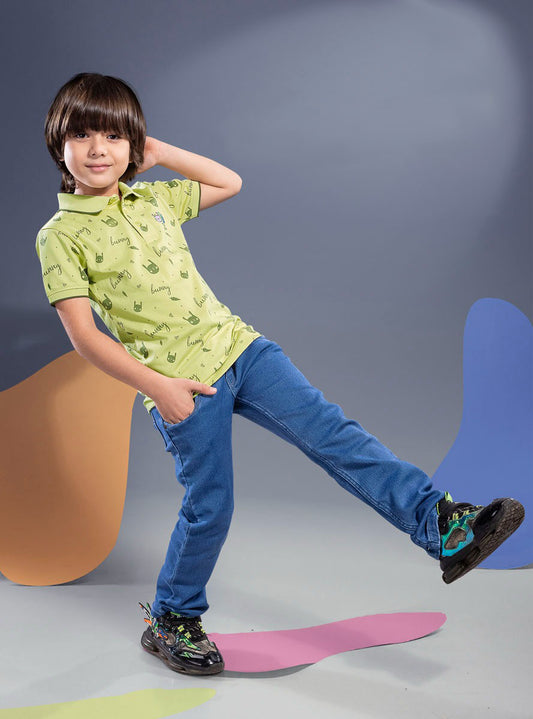 Lemon Green Mercerised Cotton Boy's T-Shirt – Vibrance Meets Comfort