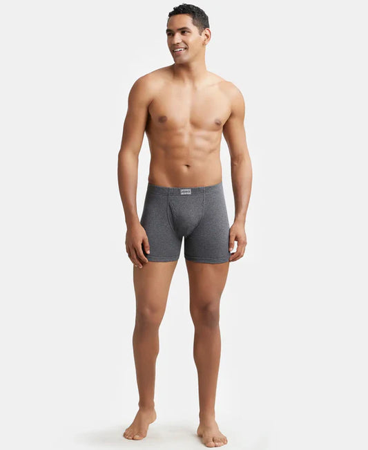 Jockey - 8008 Cotton Rib Solid Boxer Brief (Charcoal Grey)