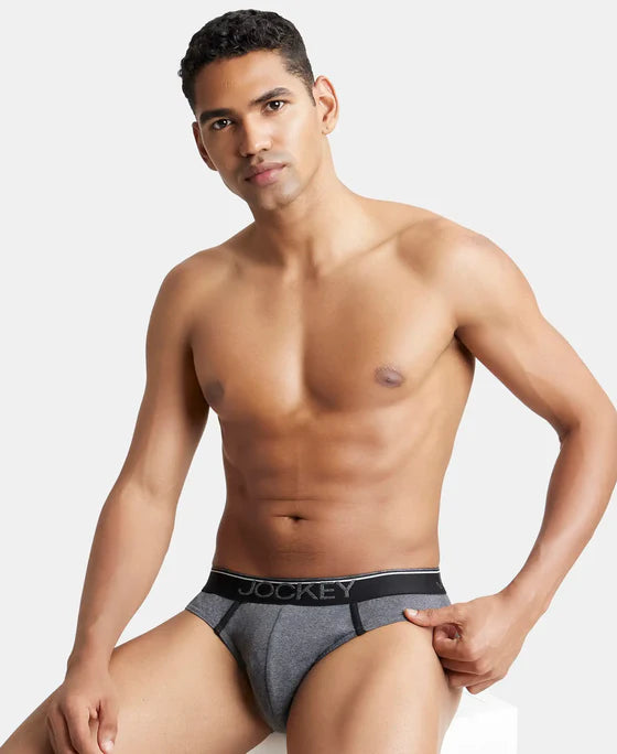 Jockey - 8044 Cotton Rib Solid Brief (Charcoal Grey)
