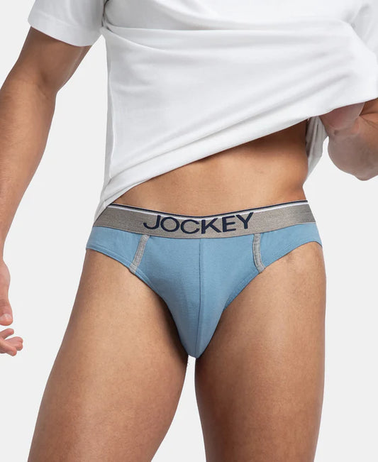 Jockey - 8044 Cotton Rib Solid Brief (Powder Blue)
