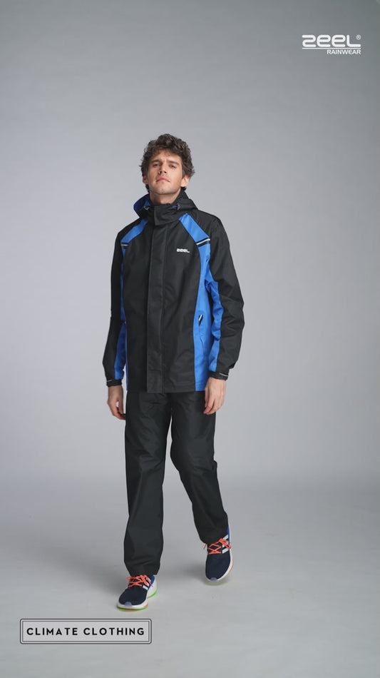 Zeel Go Hike Black & Blue Rainsuit