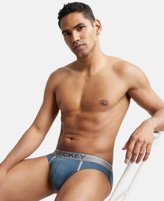 Jockey - 8044 Cotton Rib Solid Brief (Deep Slate)