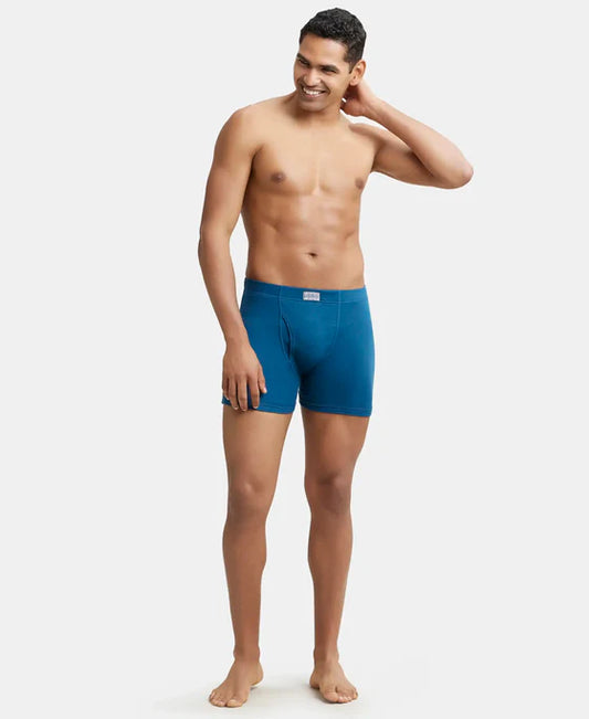 Jockey - 8008 Cotton Rib Solid Boxer Brief (Seaport Teal)