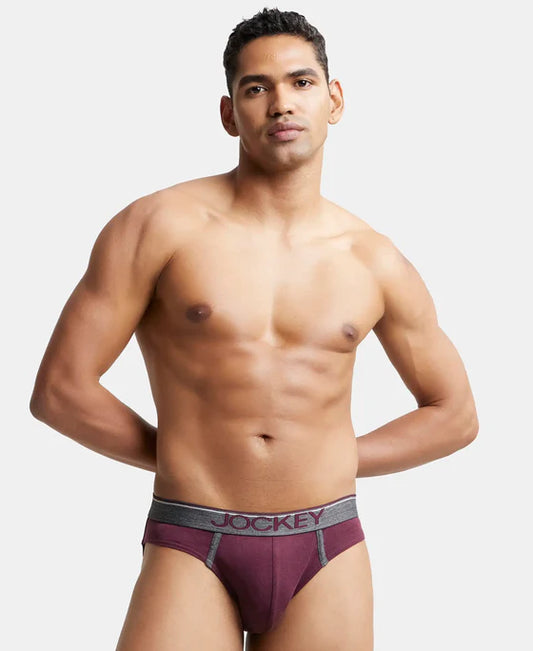 Jockey - 8044 Cotton Rib Solid Brief (Wine)