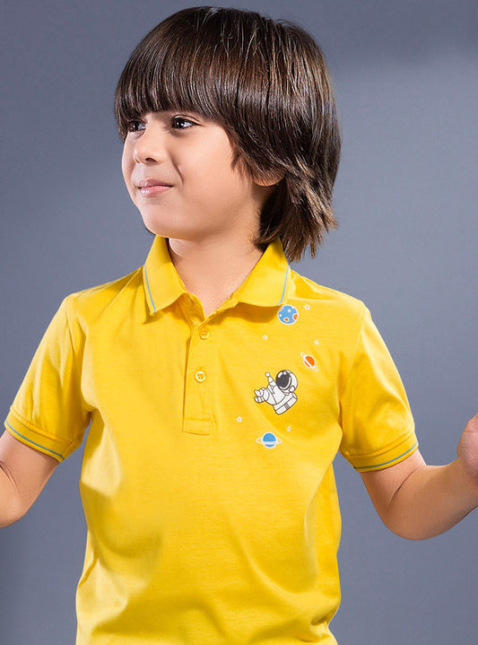 Yellow Mercerised Cotton Boy's T-Shirt – Cheerful, Comfortable & Made to Move